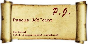 Pascus Jácint névjegykártya